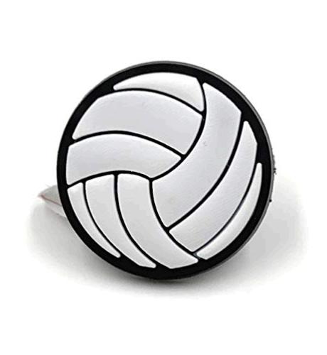 Volleyball Charms for Shoes and Bracelets (White), White, Size croc ...