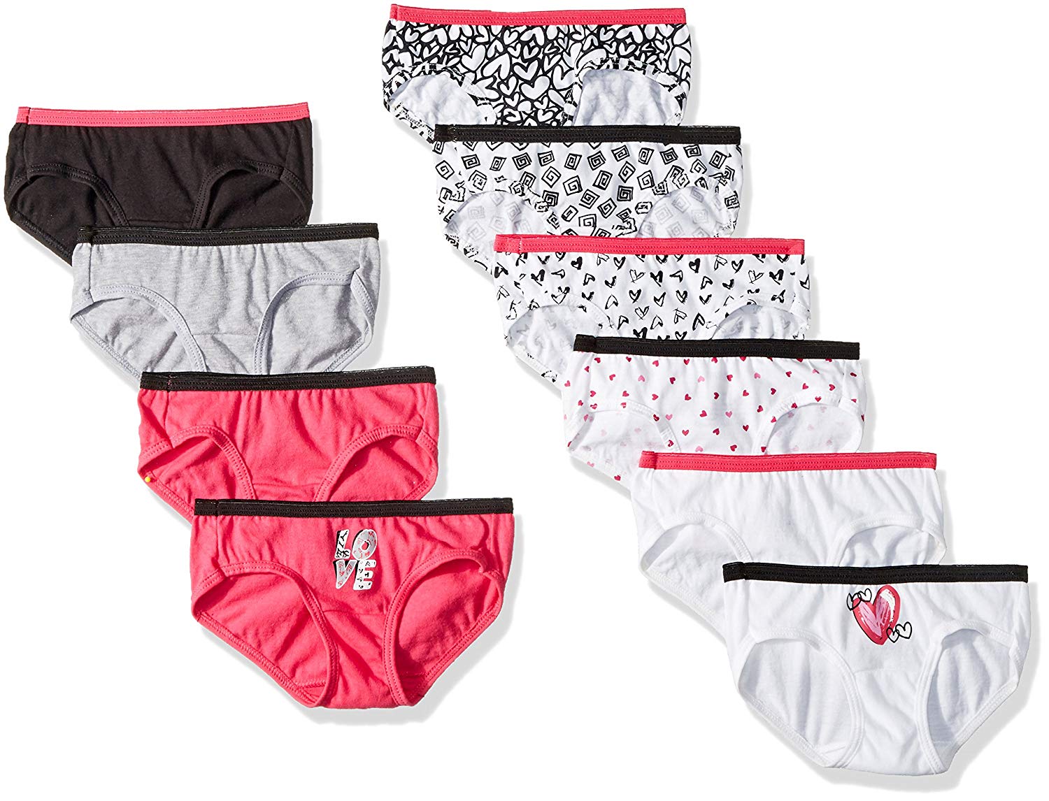 Hanes Girls' Hipster Panty (9Pack), Assorted, 4, MultiColor, Size 4.0