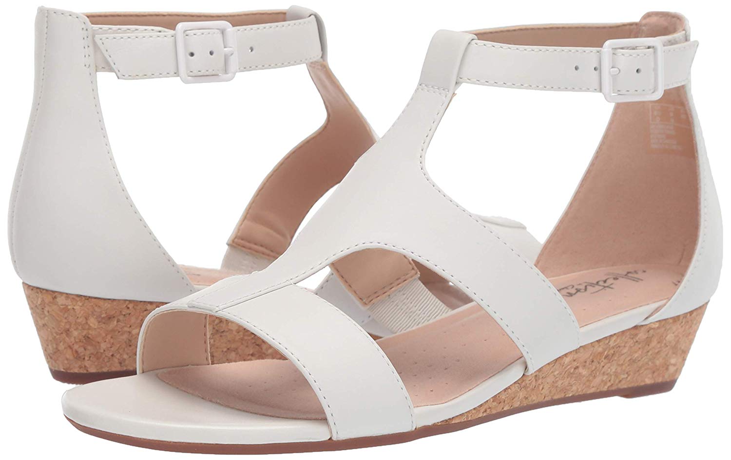 clarks sandals womens white