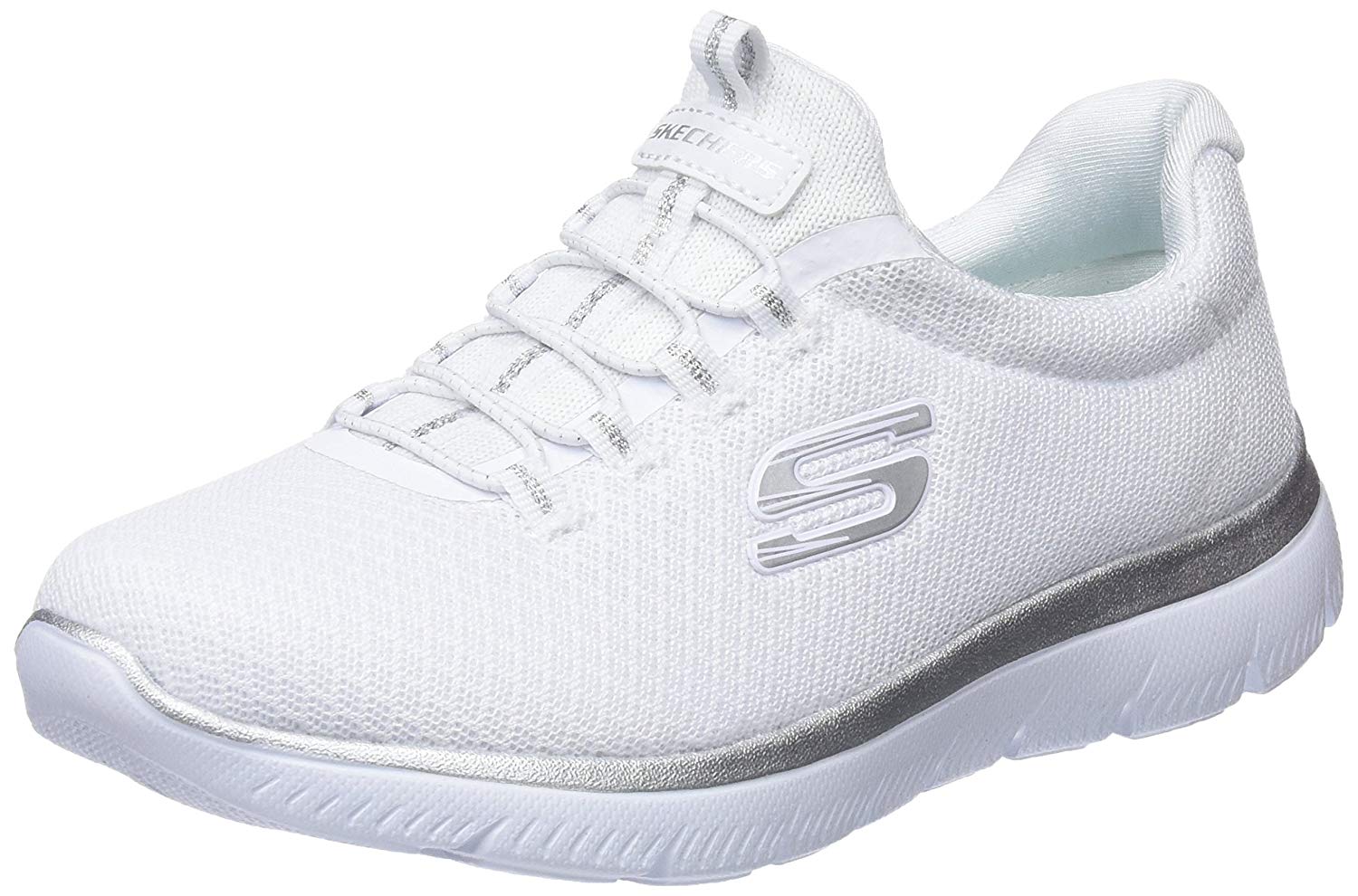 Skechers Womens Summits Low Top Bungee Fashion Sneakers, White, Size 8. ...