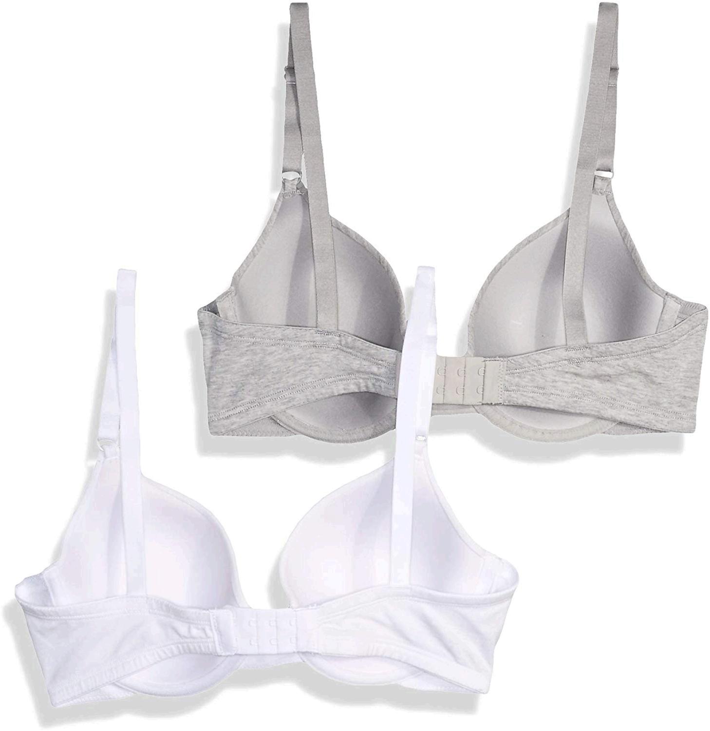 Fruit of the Loom Women's 2-Pack T-Shirt Bra,, Heather Grey/White, Size 42C LIzt | eBay