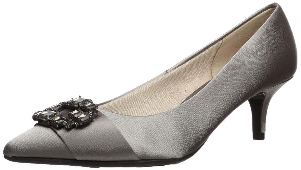 pewter leather pumps
