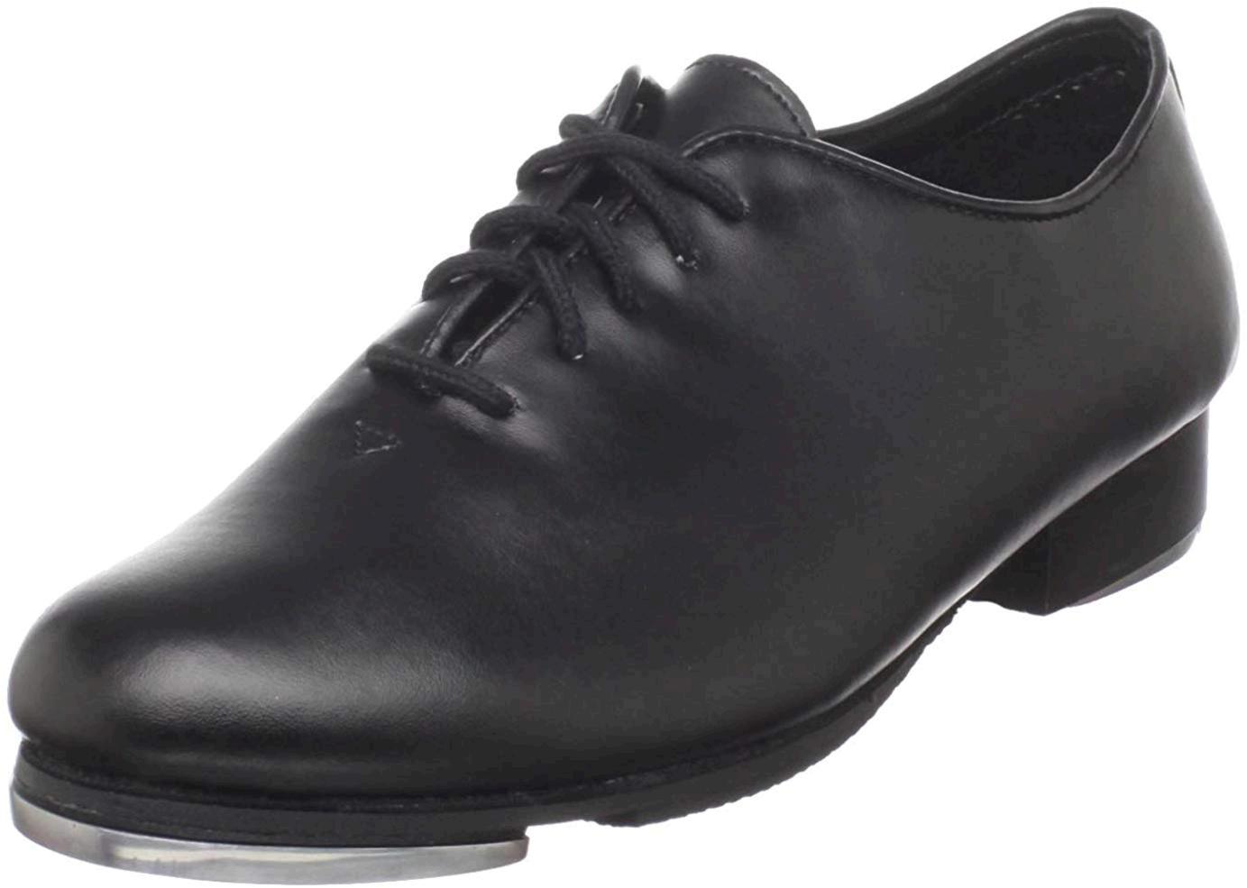 Dance Class Women's PTM101 Full Sole Jazz Tap Oxford Shoe, Black, Size