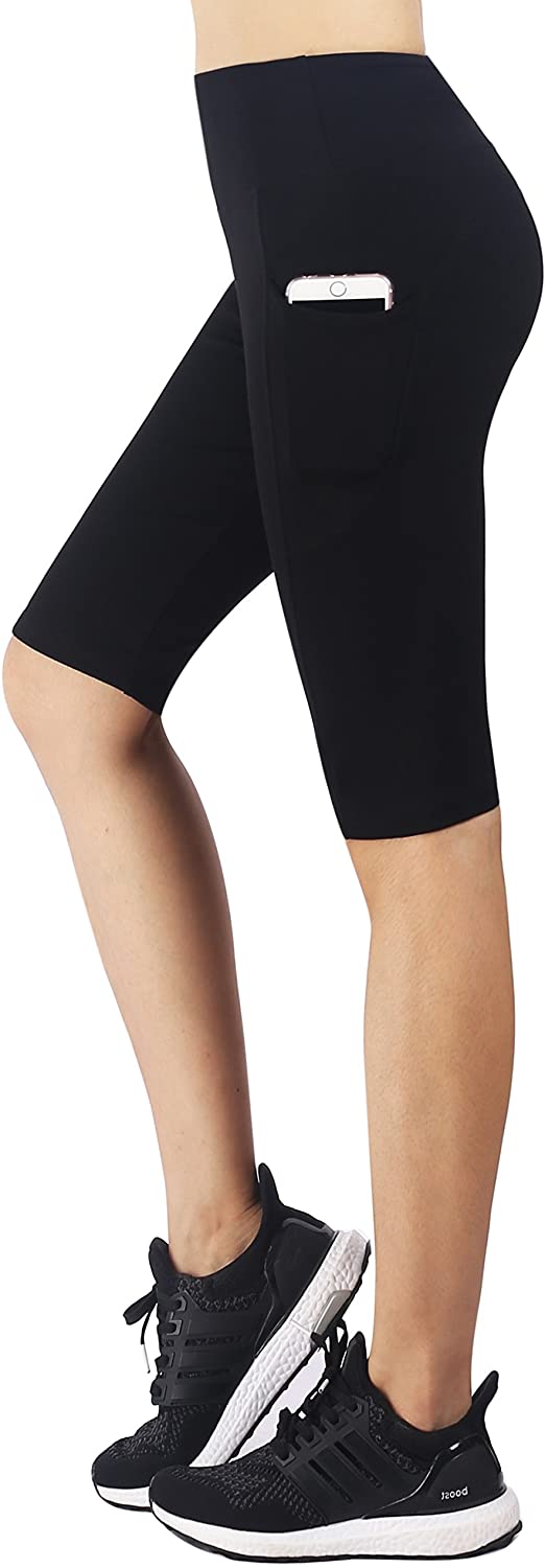 CRZ YOGA Women's Butterluxe Knee Length Capri Leggings 13 Inches - High  Waisted Workout Yoga Long Biker Shorts with Pockets