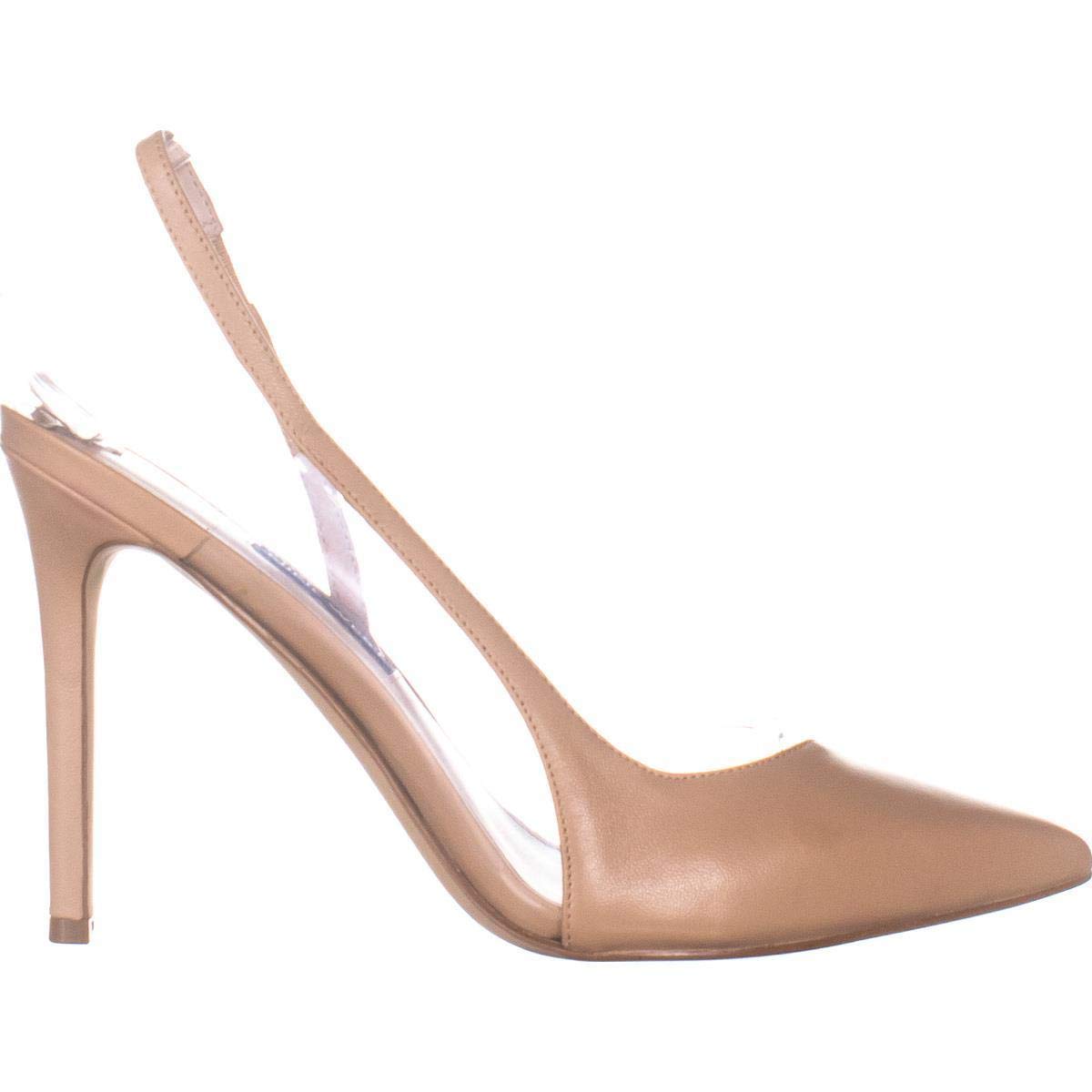 nine west toffee vinyl slingback pumps