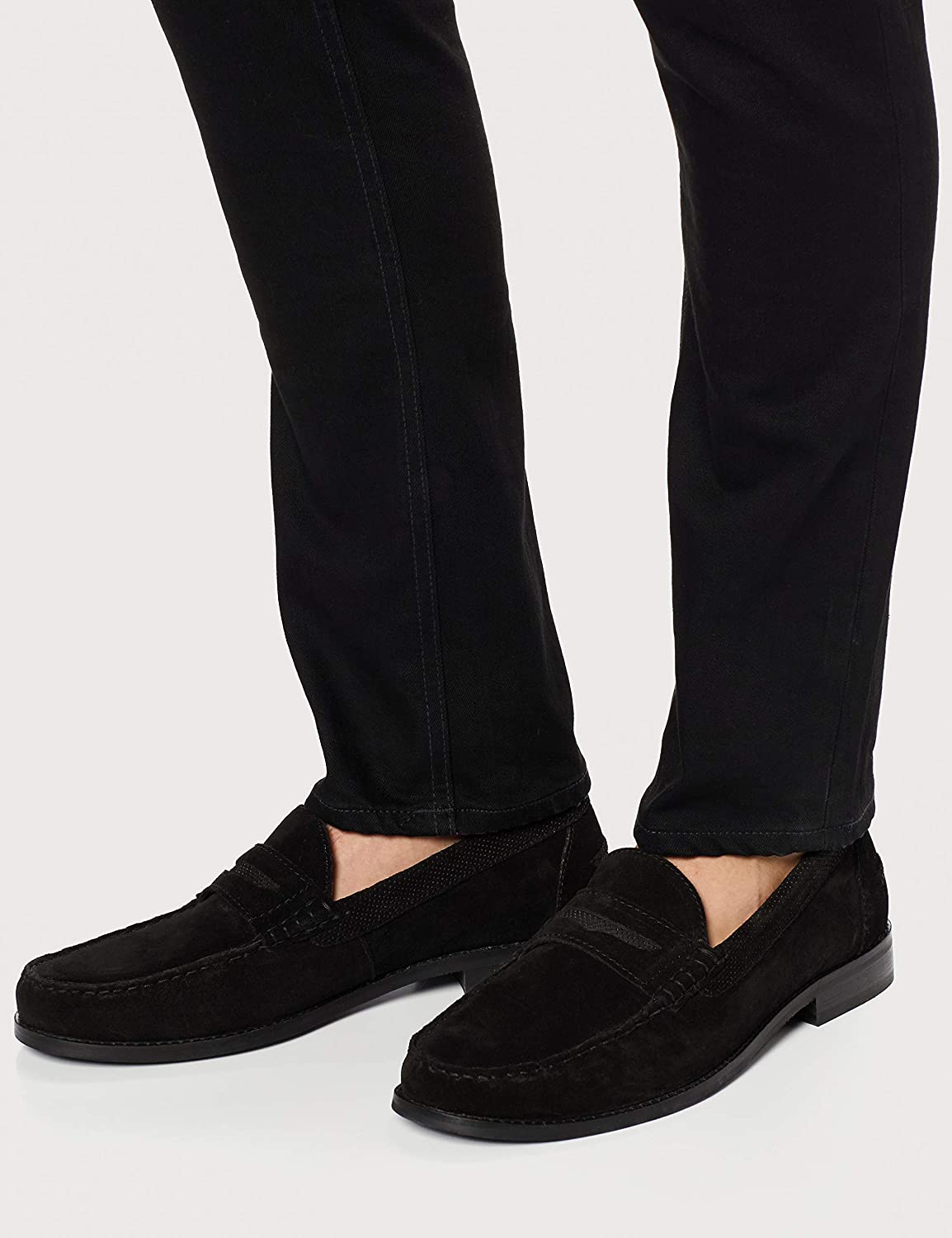 Brand - find. Men's Suede Penny Loafers, Black, Size 8.0 | eBay