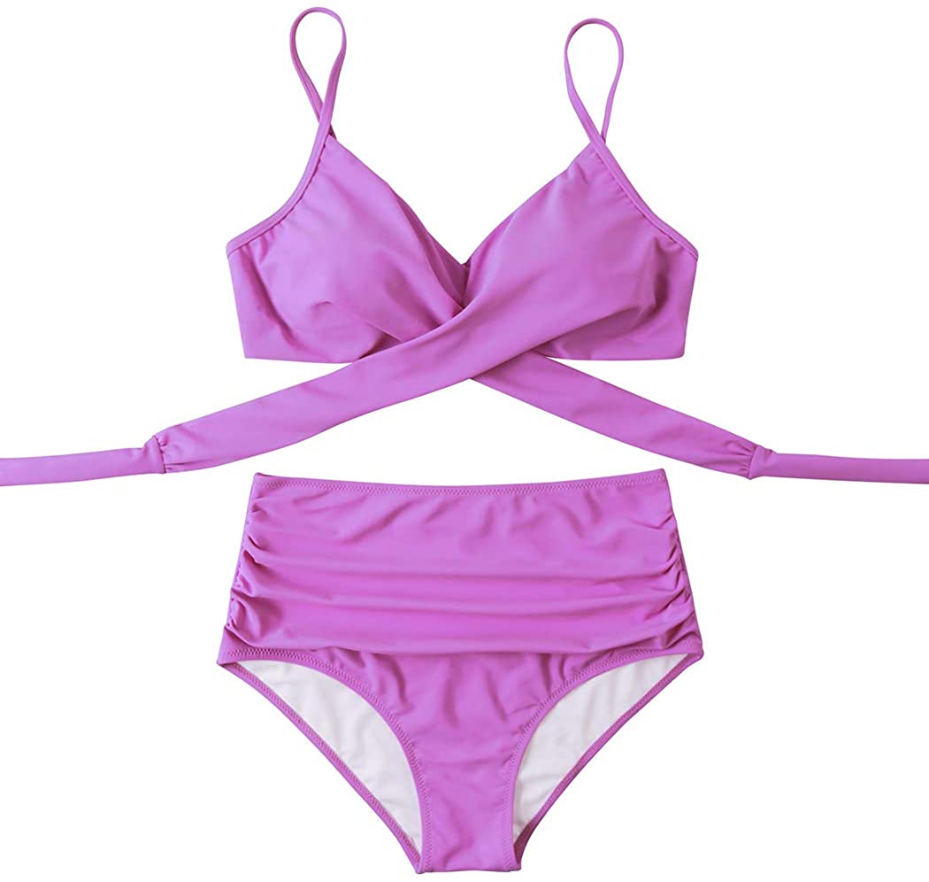 Suuksess Women Wrap Bikini Set Push Up High Waisted 2 Piece 87 Purple Size 4 0 Ebay