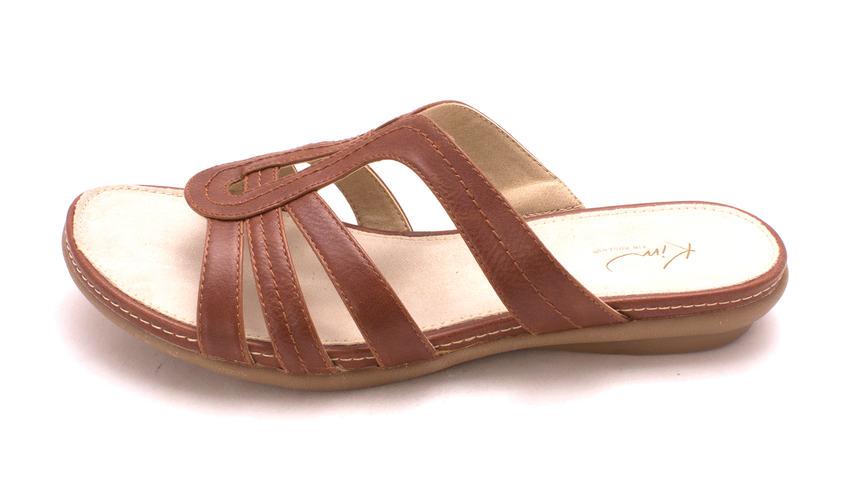 Kim Rogers Womens AMAREY Open Toe Casual Slide Sandals Brush Brown Size 100 Kim Rogers Womens AMAREY Open Toe Casual Slide Sandals Brush Brown Size 100