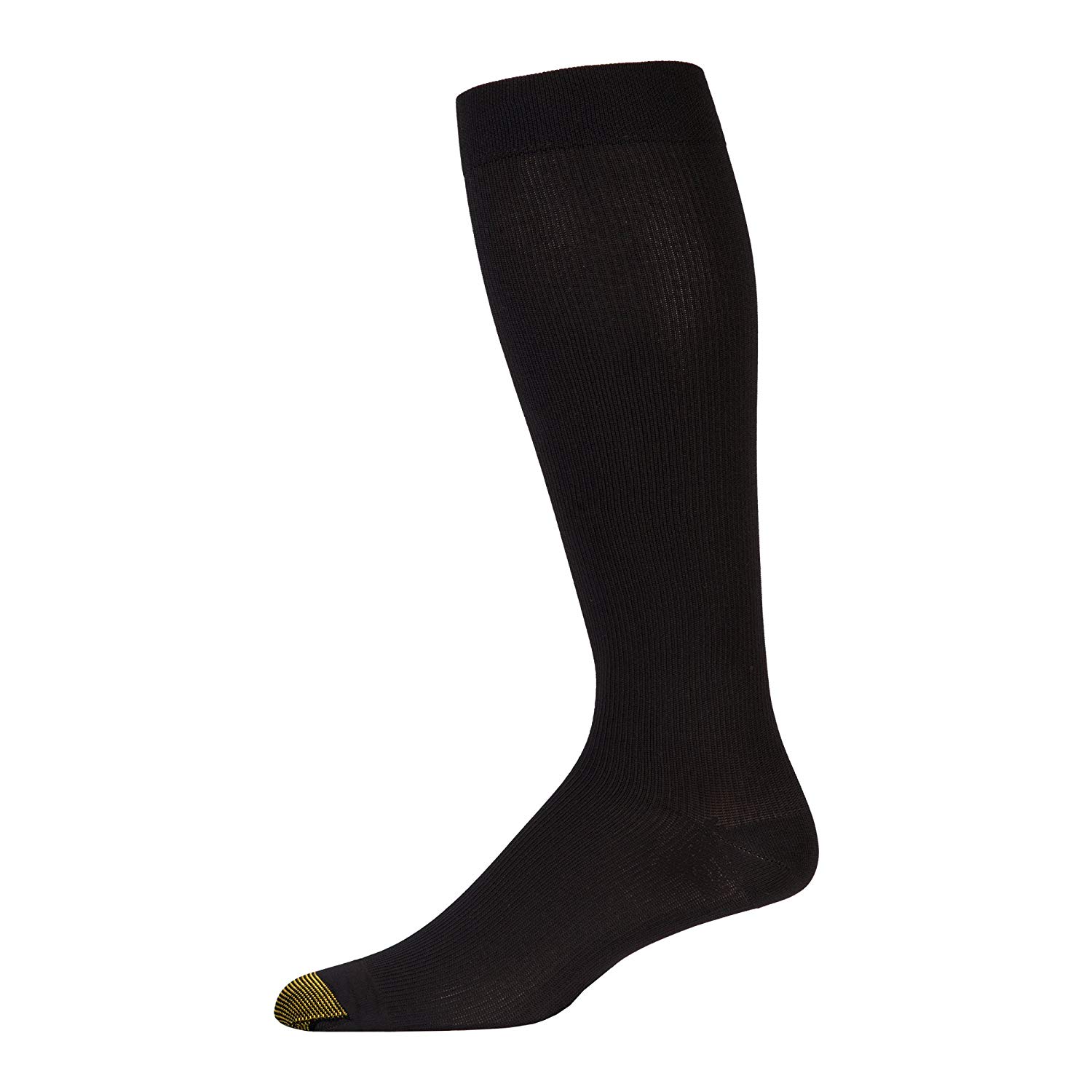 Gold Toe Men's Mild Compression Rib OTC 1 Pack, Black, Sock, Black ...