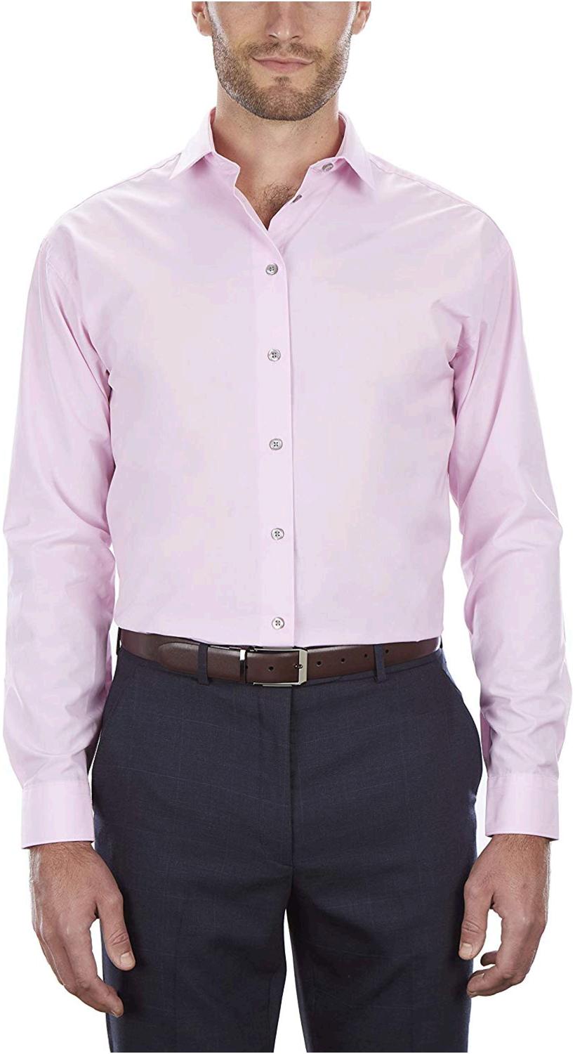 Kenneth Cole Unlisted Men's Dress Shirt Regular Fit Solid , , Pink ...