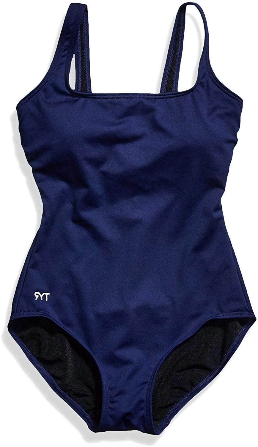 TYR Women's Aqua Solid Controlfit Swimwear, Navy, 18, Navy, Size 18.0 ...