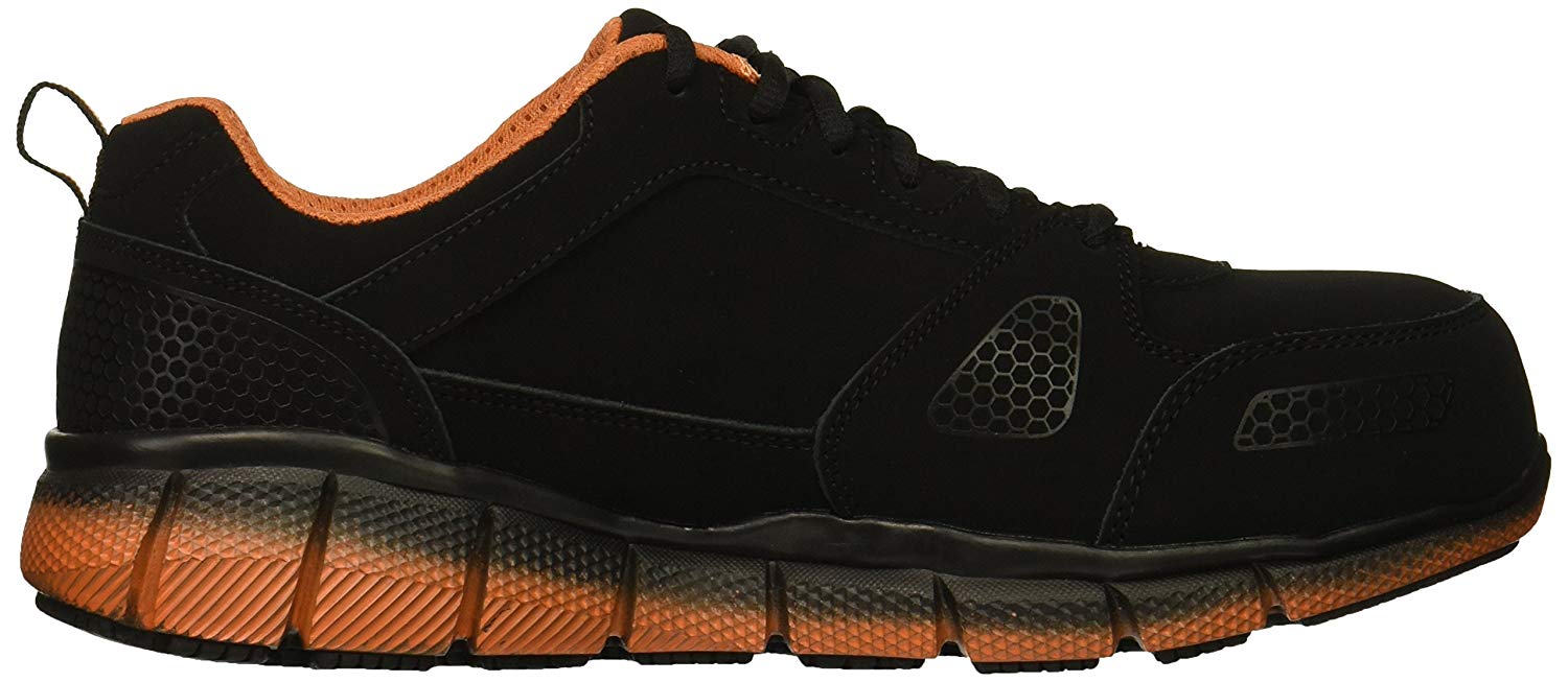 Skechers Mens Telfin Saket ESD Alloy Steel toe Lace Up Safety, Black