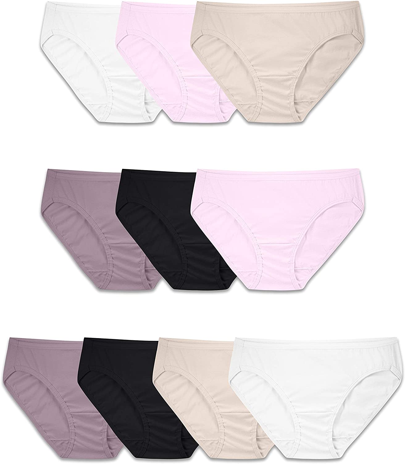 Fruit of the Loom Women’s Underwear Cotton, 10 Pack - Body Tones, Size ...