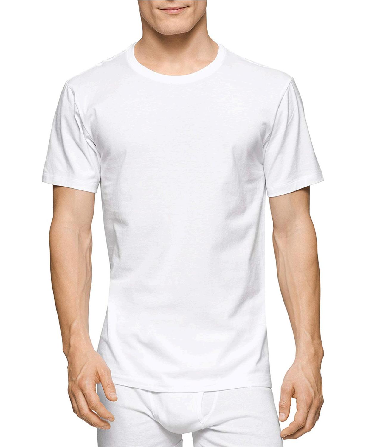 Calvin Klein Men's Cotton Classics Crew Neck T-Shirt, White, White