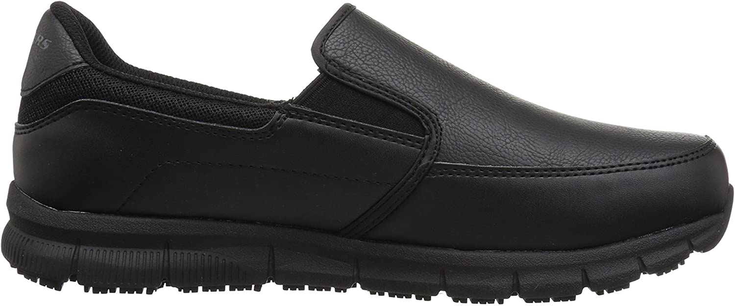 ladies black leather skechers