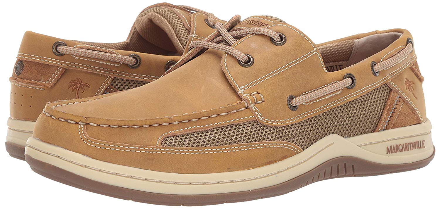Margaritaville Men�s Anchor Lace Boat Shoe, Light Tan Margaritaville Men�s Anchor Lace Boat Shoe, Light Tan