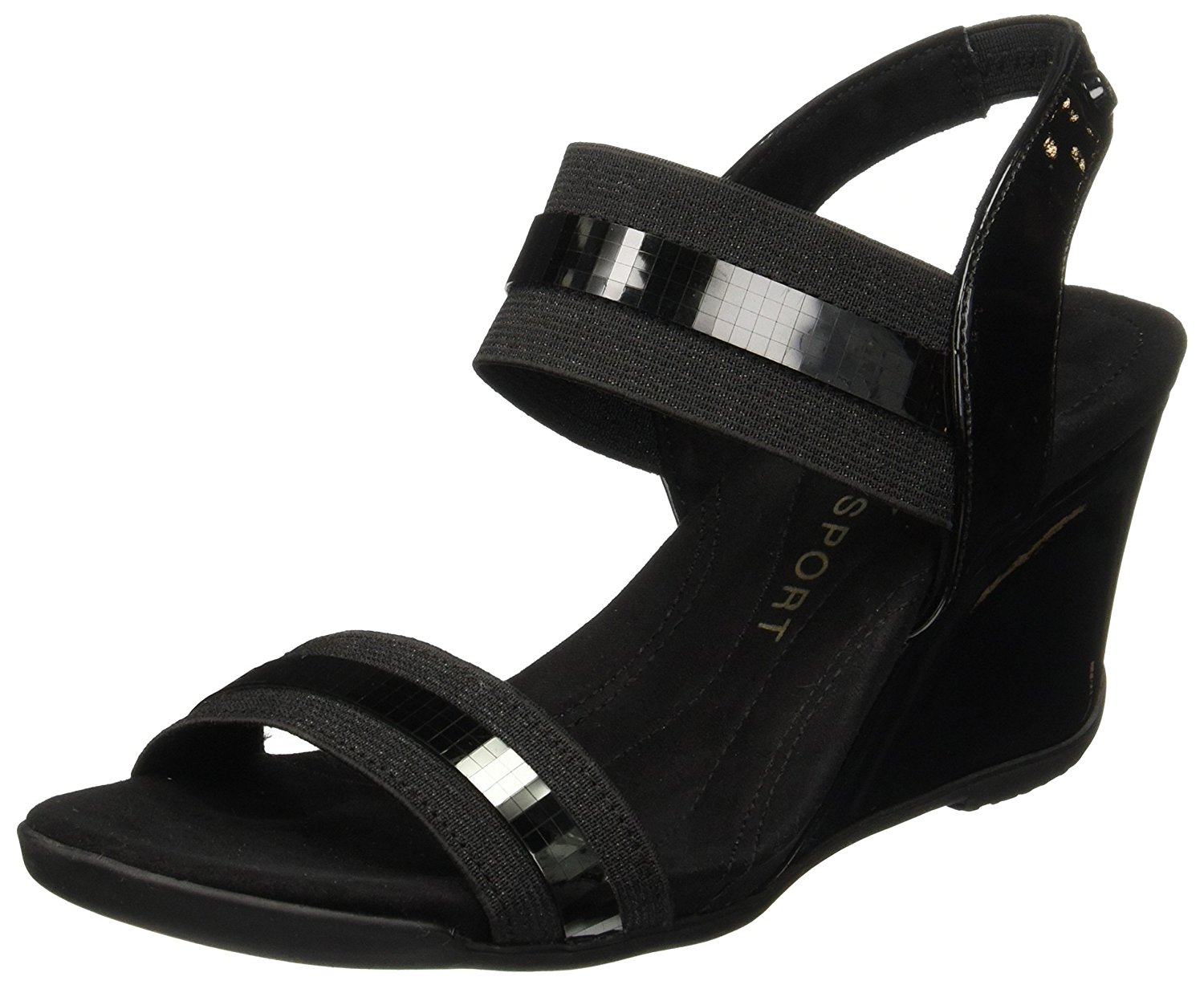Anne Klein Womens LUCYMAY Open Toe Casual Slingback Sandals Black Size 65 Anne Klein Womens LUCYMAY Open Toe Casual Slingback Sandals Black Size 65