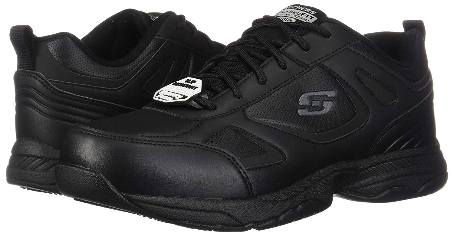 Skechers for Work Men's Dighton Slip Resistant Work Shoe, Black, Size