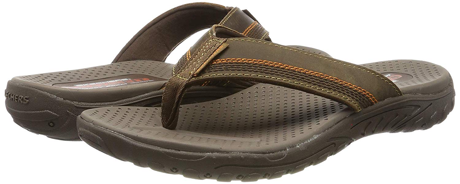 skechers relaxed fit reggae cobano men's flip flop sandals