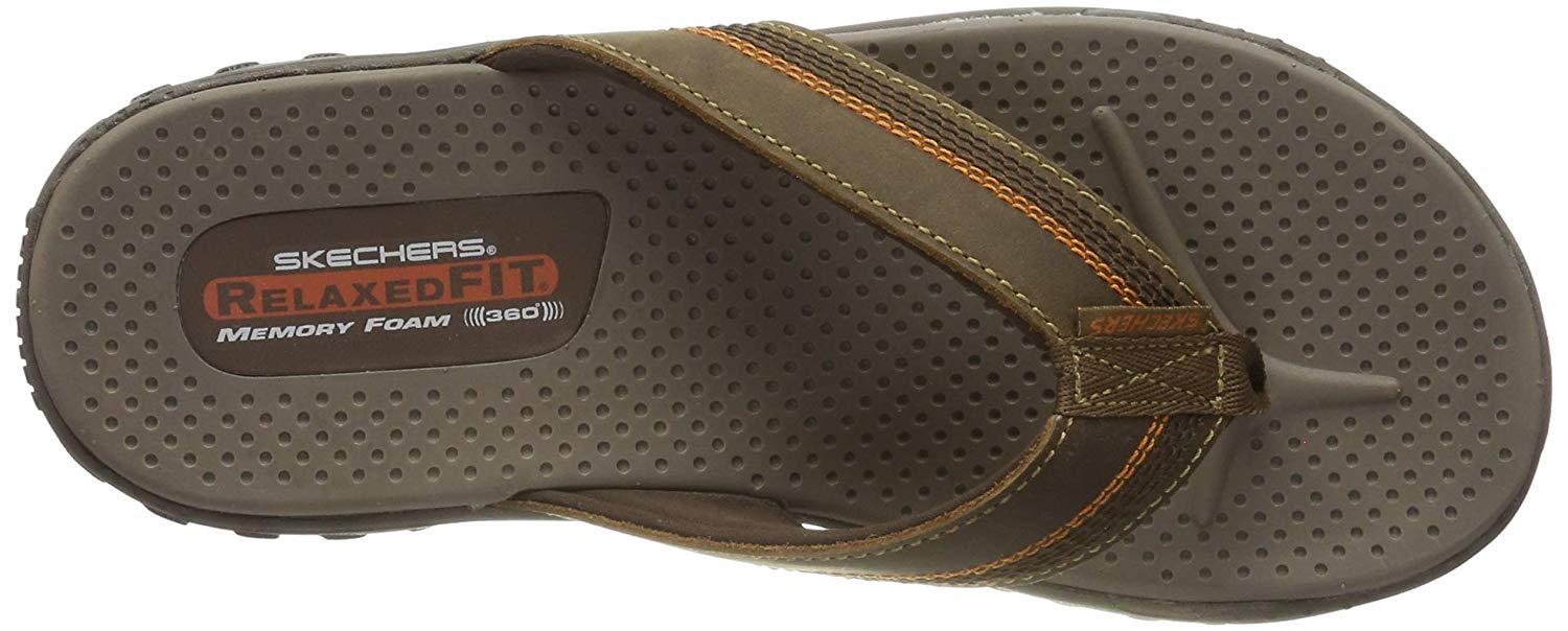 skechers relaxed fit reggae cobano men's flip flop sandals