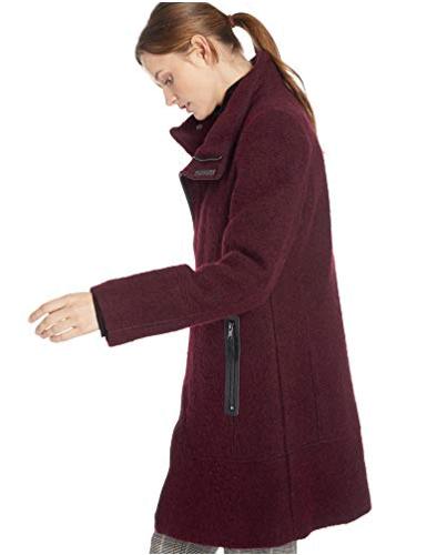 Calvin Klein Women's Wool Coat with Tunnel Collar and ...