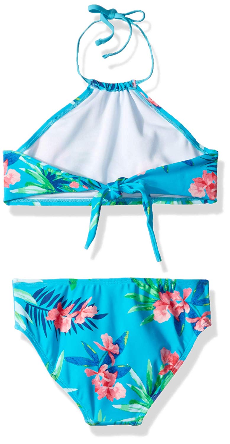 Kanu Surf Big Girls Mahina Beach Sport Halter Bikini 2 Piece Blue