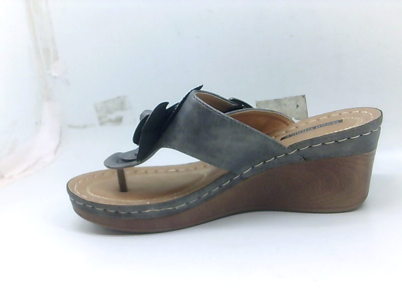 Good Choice Women's Shoes Wedged Sandals, Silver, Size 7.0