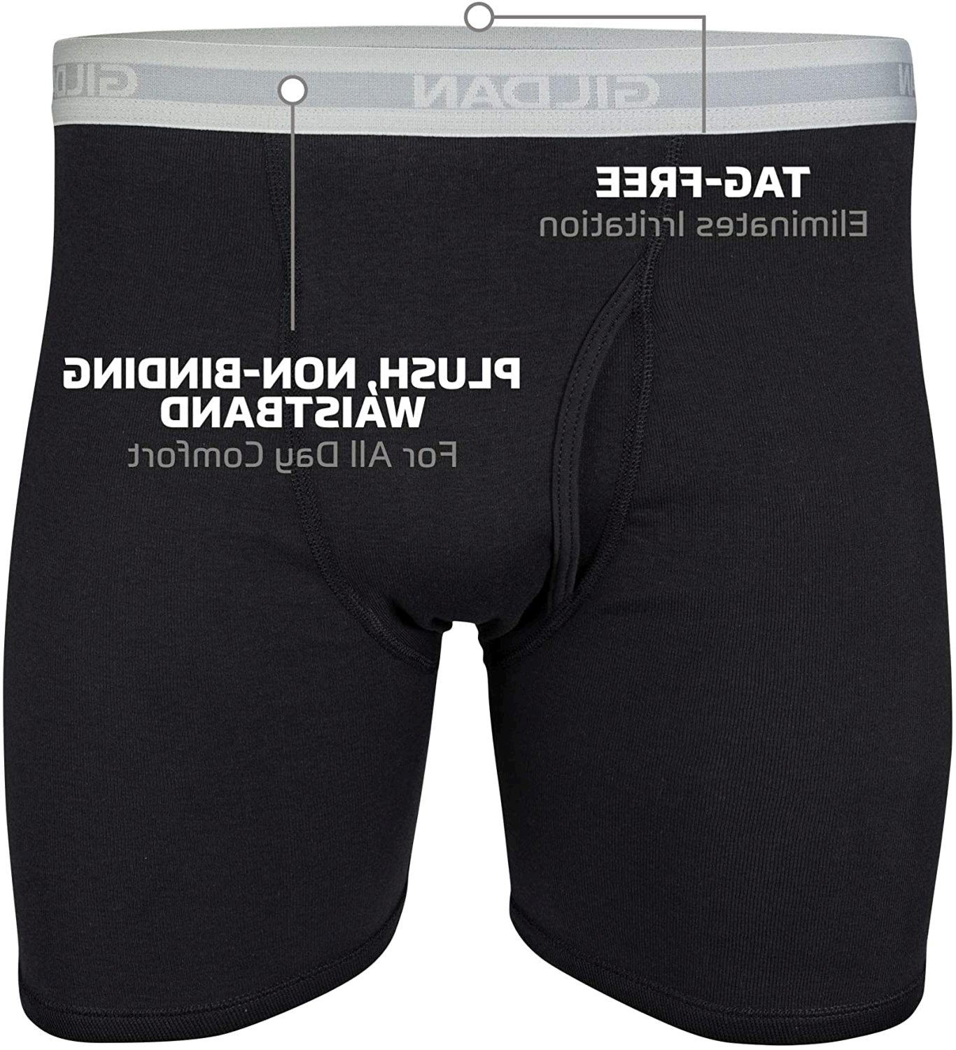 Gildan Men's Regular Leg Boxer Brief Multipack, Black,, Black, Size ...
