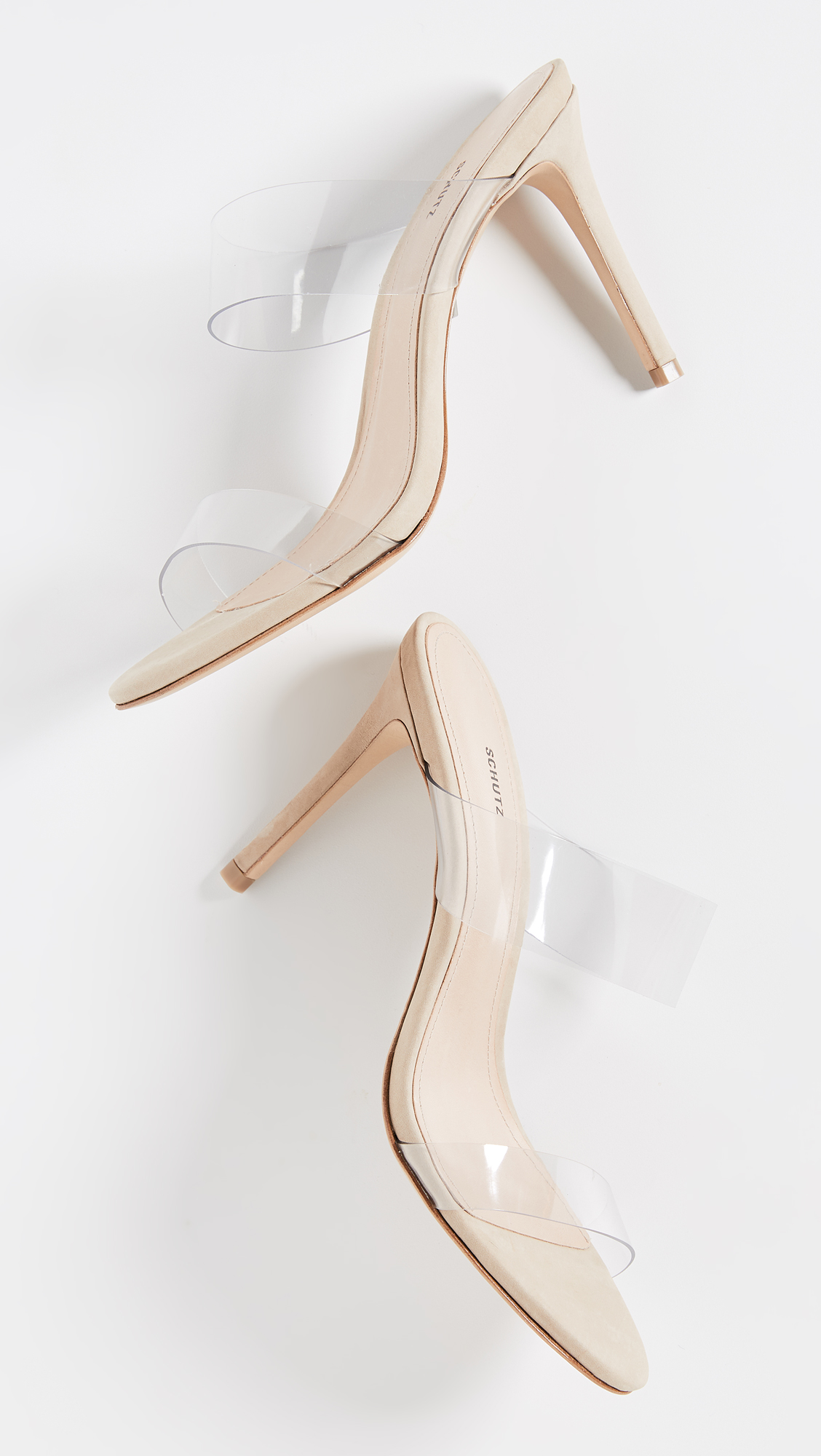 Schutz Womens Ariella Open Toe Casual Mule, Natural/Transparent, Size 7.5 xeNs | eBay