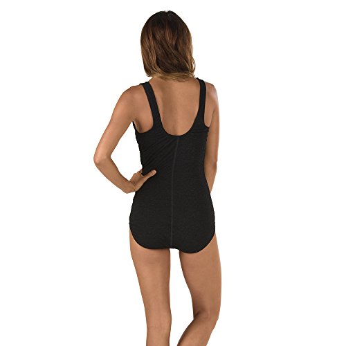 Speedo Womens Pebble Texture One Piece Swimsuit With Speedo Black