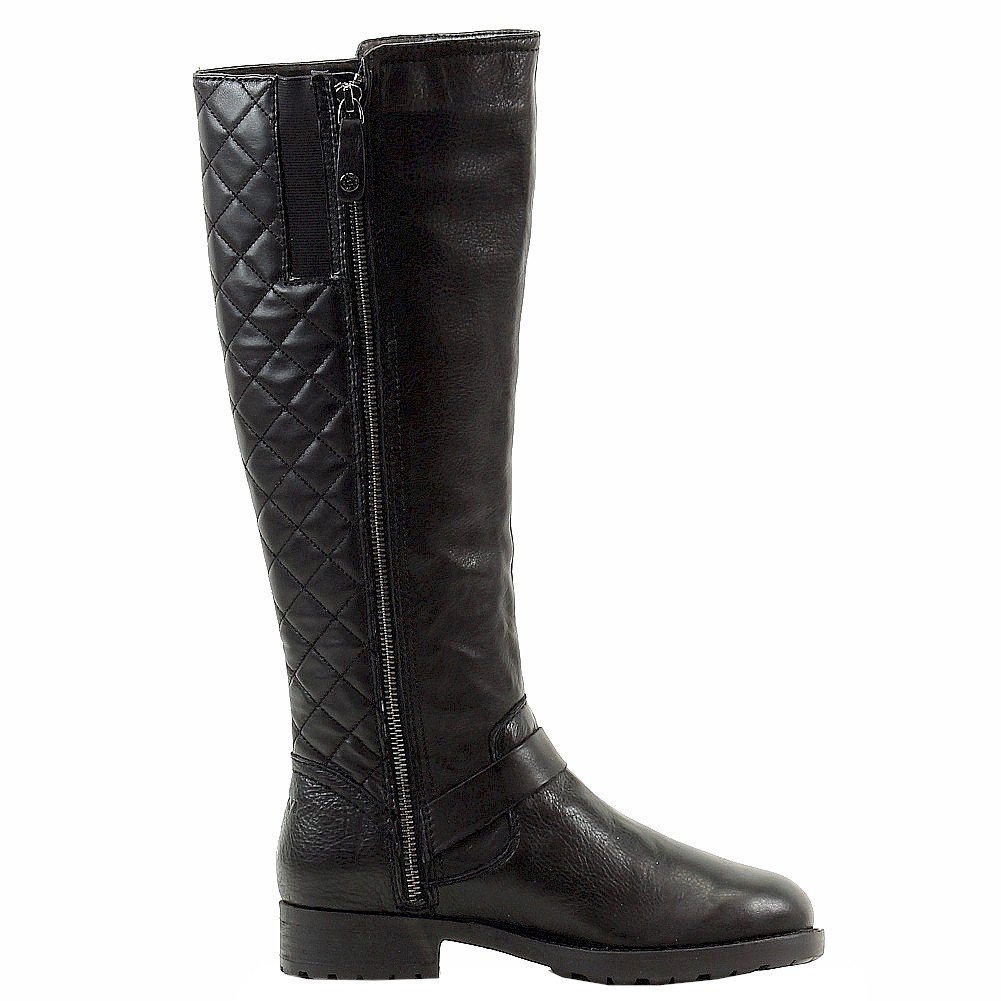 DKNY Womens Mattie Leather Almond Toe Knee High Fashion Boots, Black