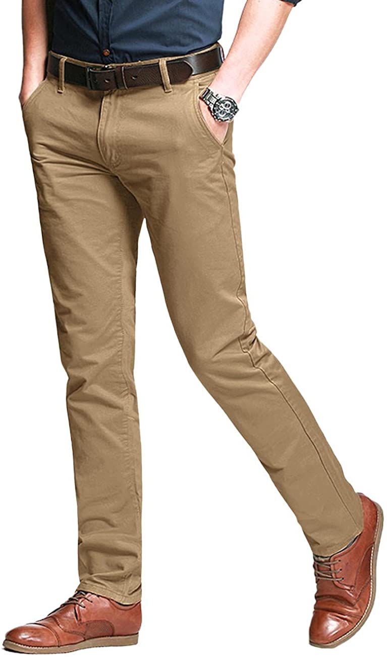 Match Mens SlimTapered FlatFront Casual Pants (36,, 8106 Khaki, Size
