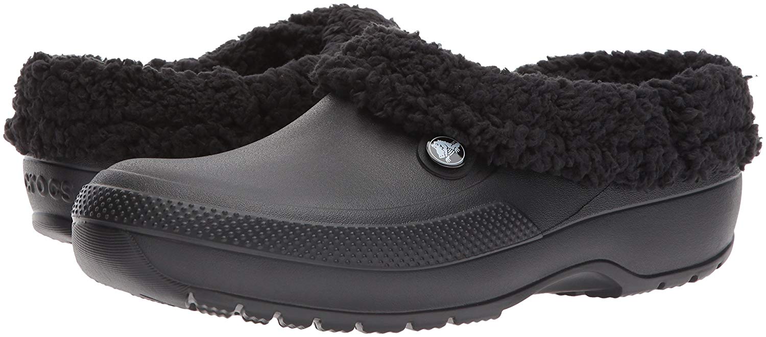 mens black crocs with fur