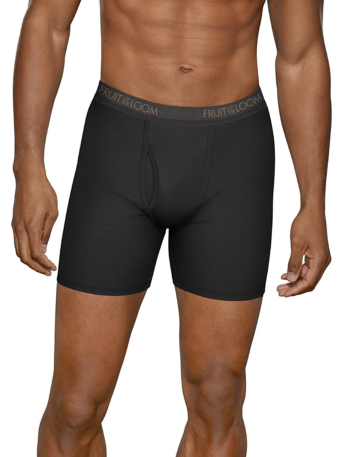 Fruit of the Loom Men's MicroStretch Boxer Briefs,, Black/Gray, Size
