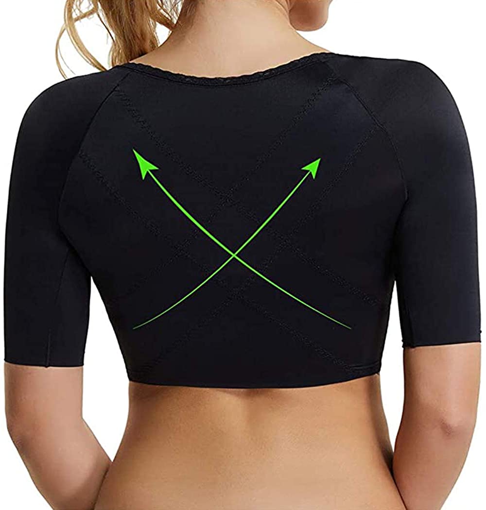 Upper Arm Compression Sleeve Vest For Women Posture Corrector Black