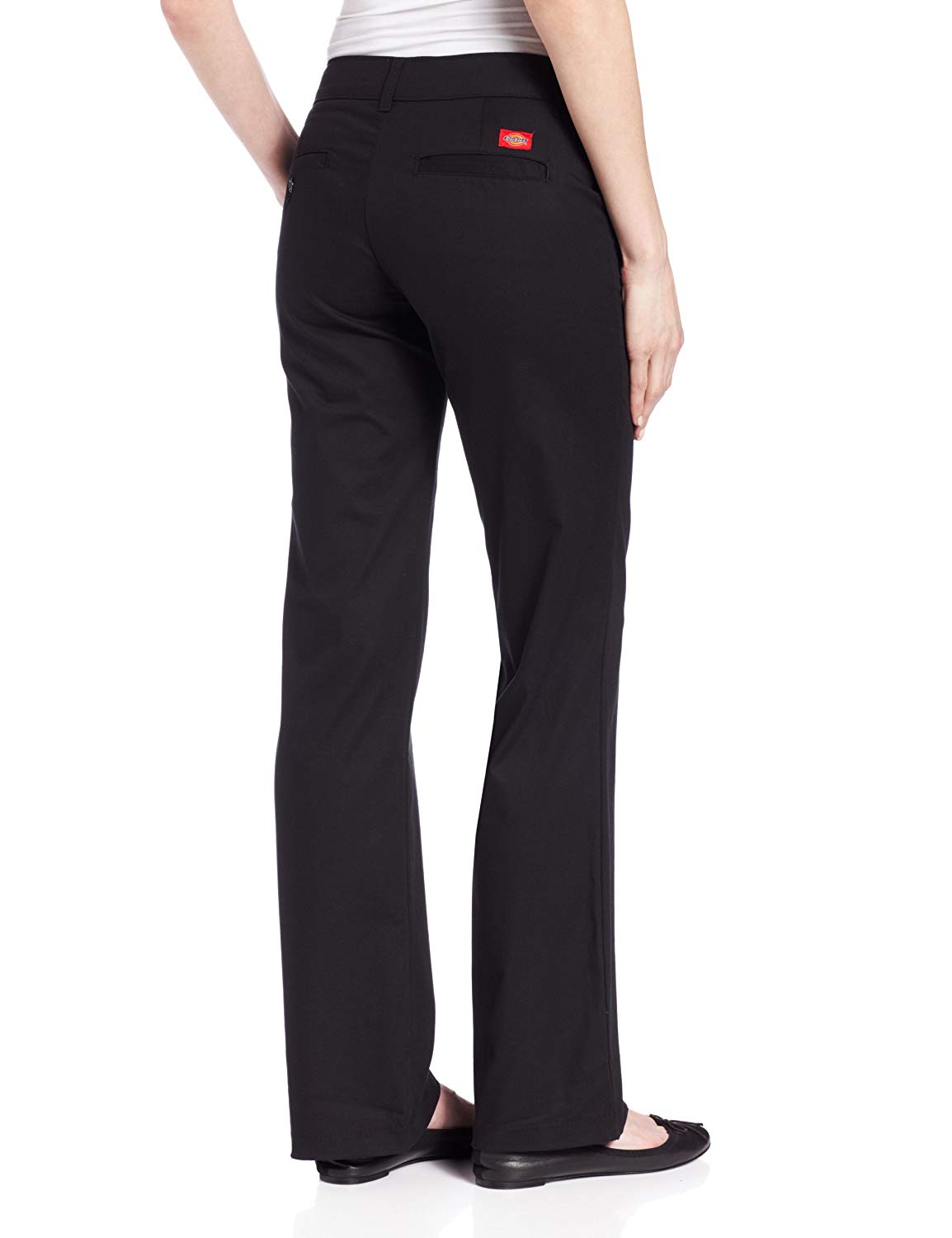 Dickies Women's Relaxed Straight Stretch Twill Pant, Black, 18, Black ...