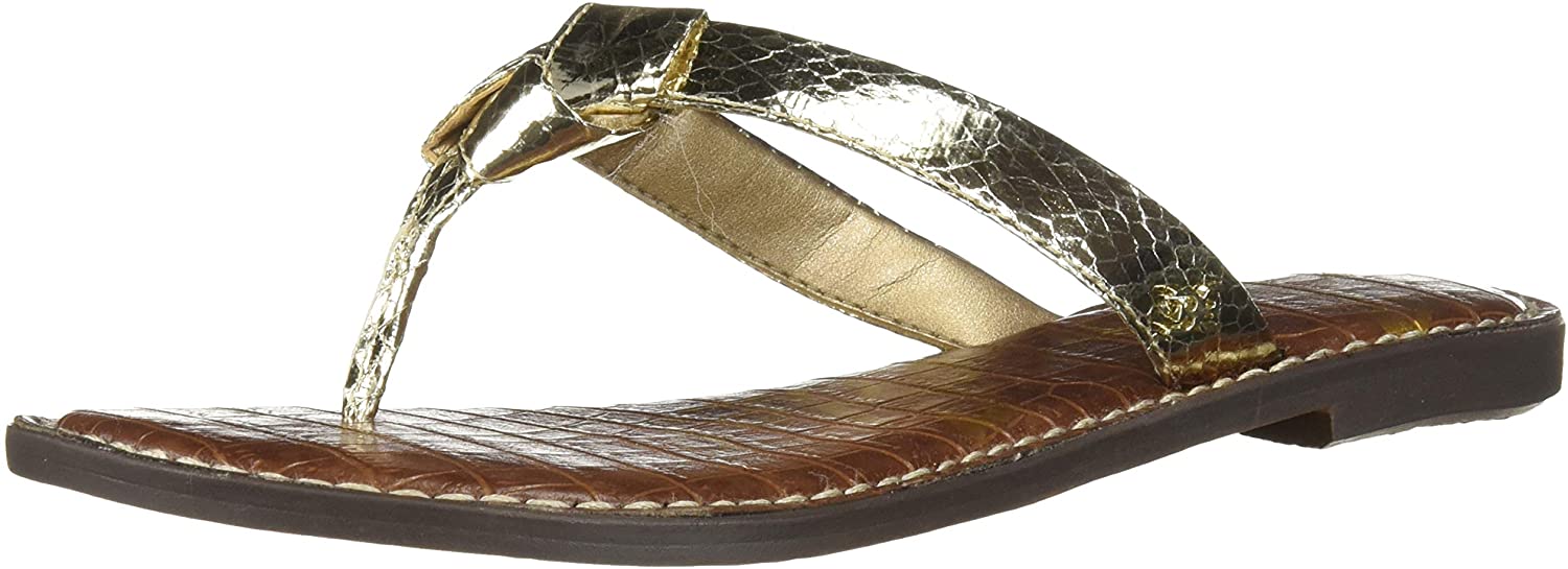 Sam Edelman Women's Giles Flip Flops, Jute Metallic Boa Snake Print