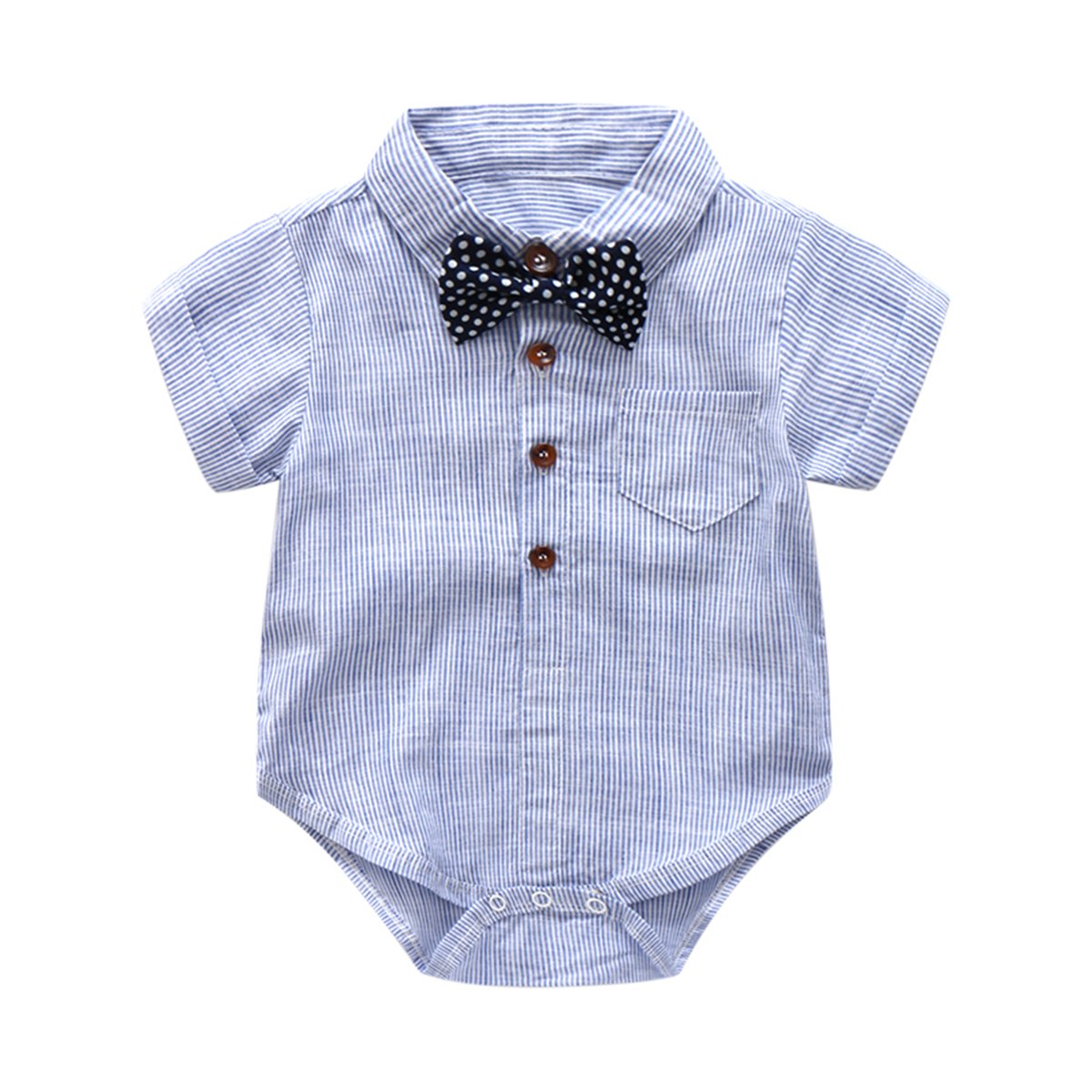 Baby Boys Gentleman Outfits Suits, Infant Blue ShirtBib, Blue, Size 12