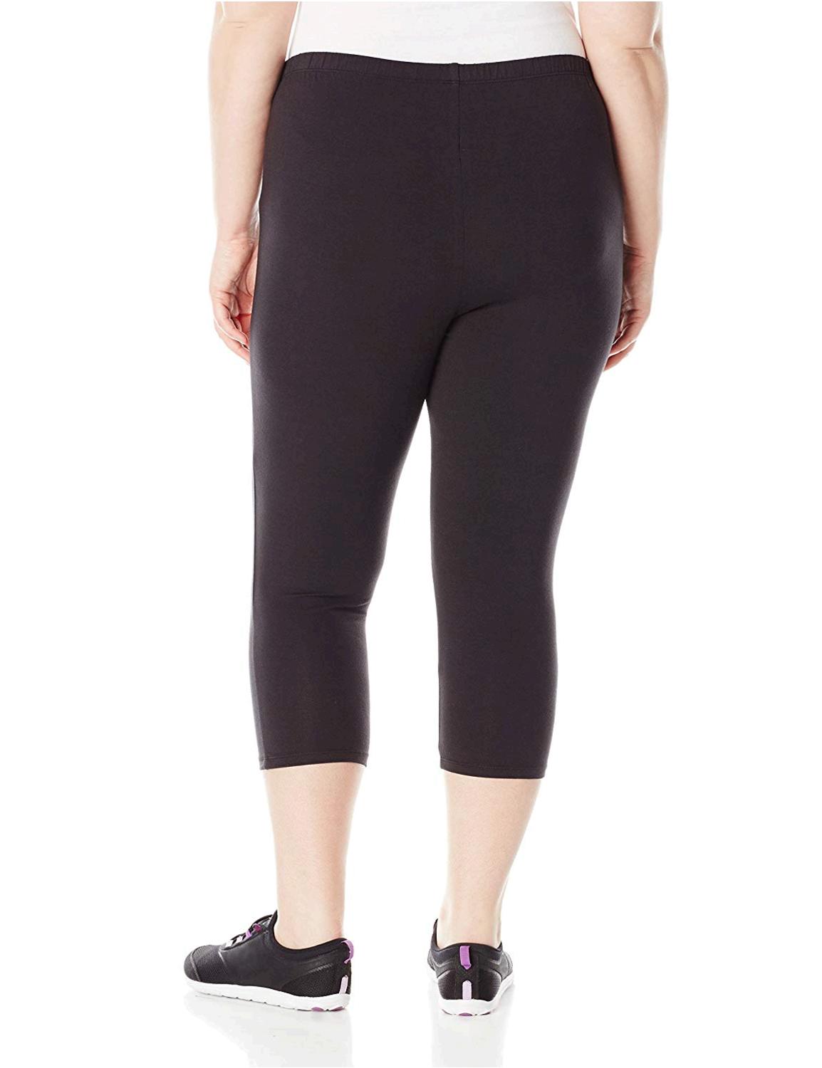 Just My Size Women's Plus-Size Stretch Jersey Capri, Black, 5X, Black ...