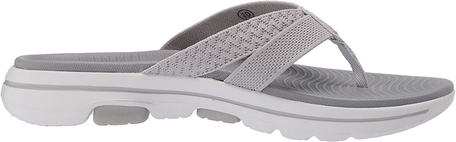 Skechers Women's Go Walk 5-Sun Kiss Flip-Flop, Grey, Size 12.0 6azt | eBay