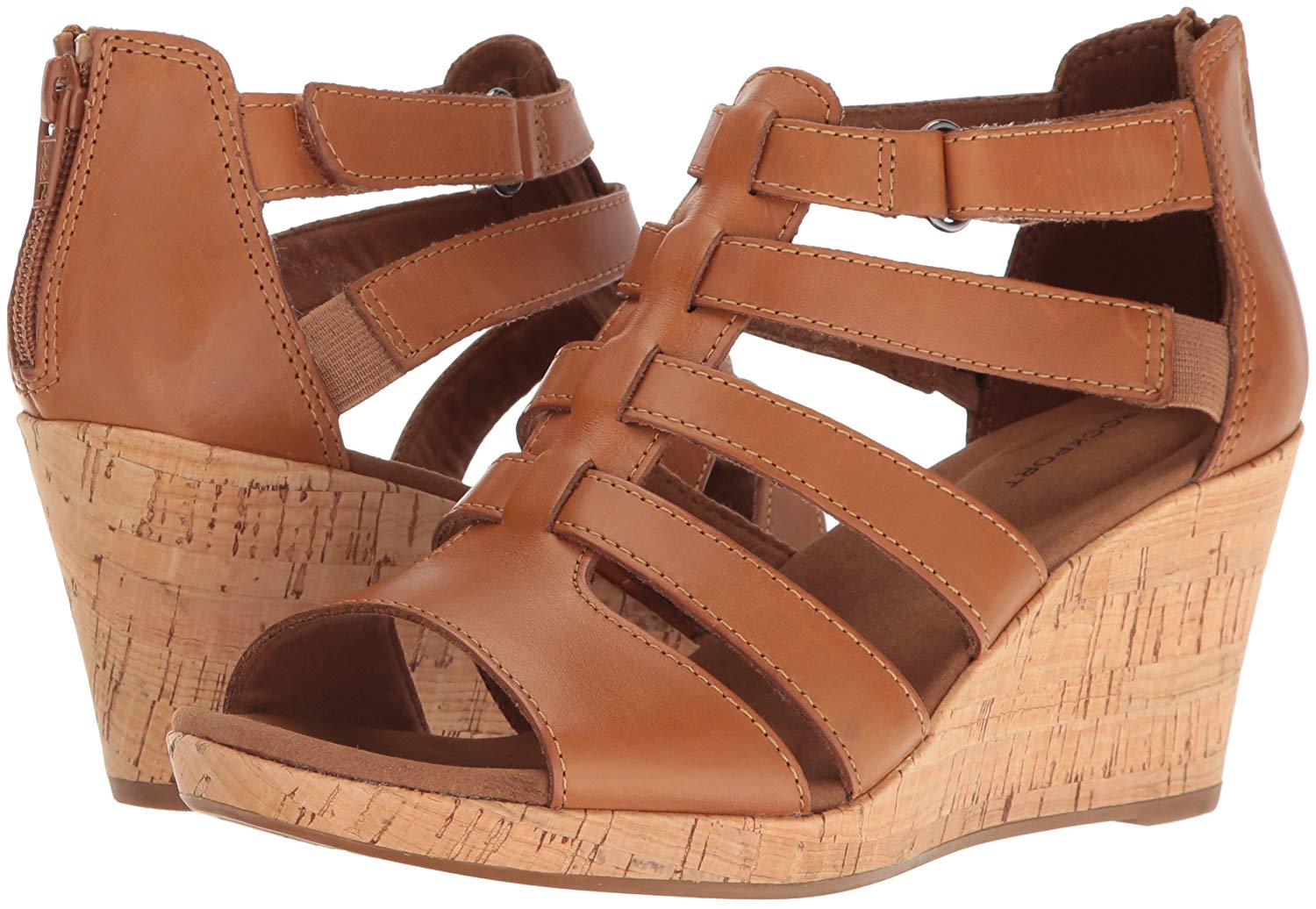 Rockport Women's Briah Gladiator Wedge Sandal, Tan, Size 8.5 tu1Y eBay