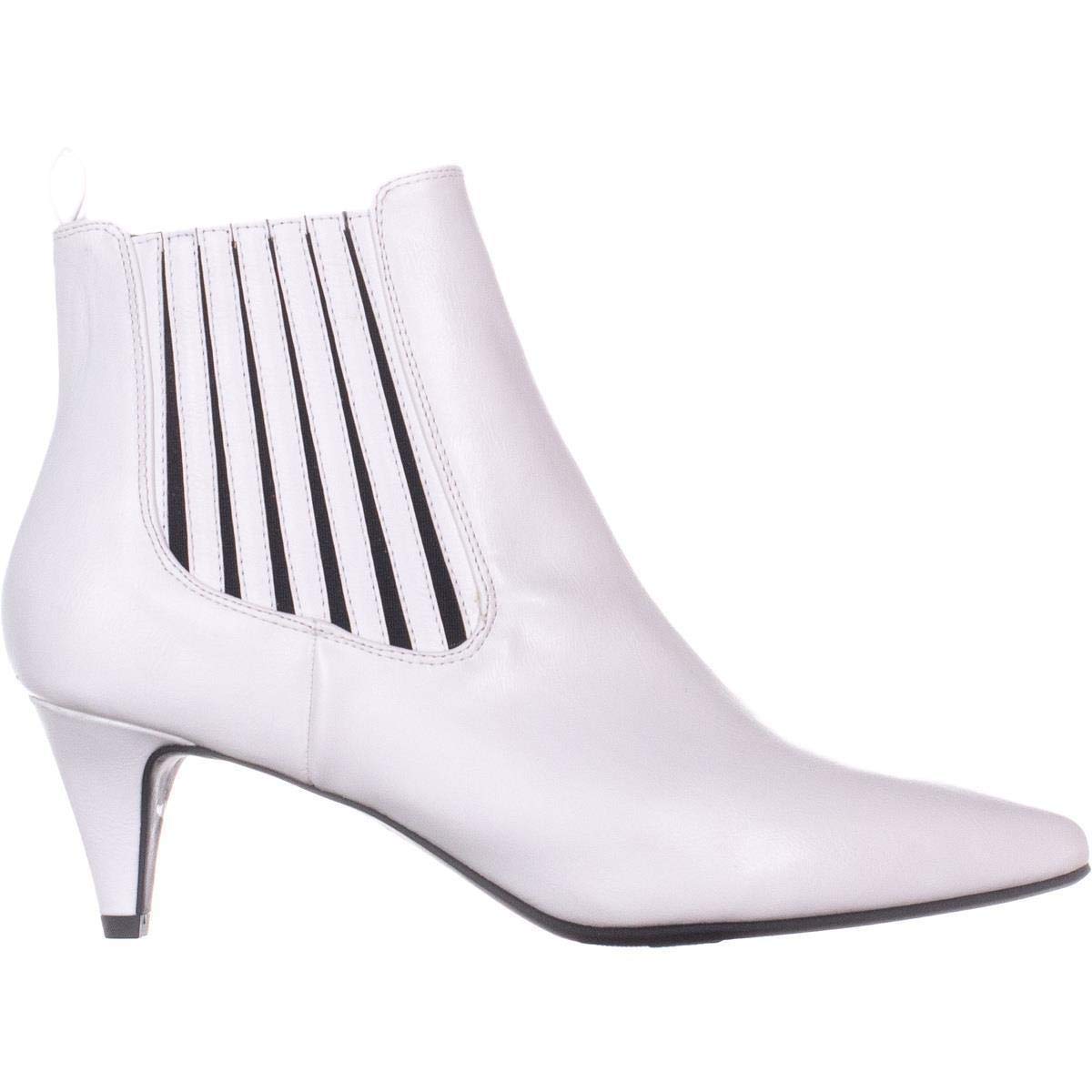 white pointed toe booties