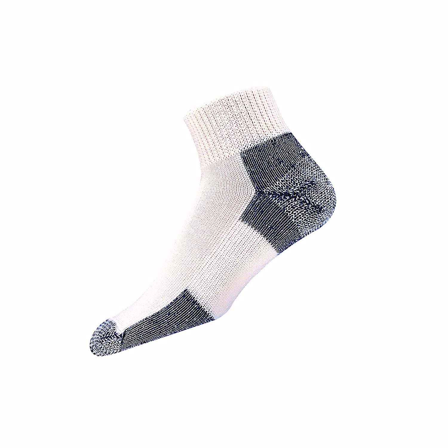 Thorlos Unisex JMX Running Thick Padded Ankle Sock,, White Navy, Size X