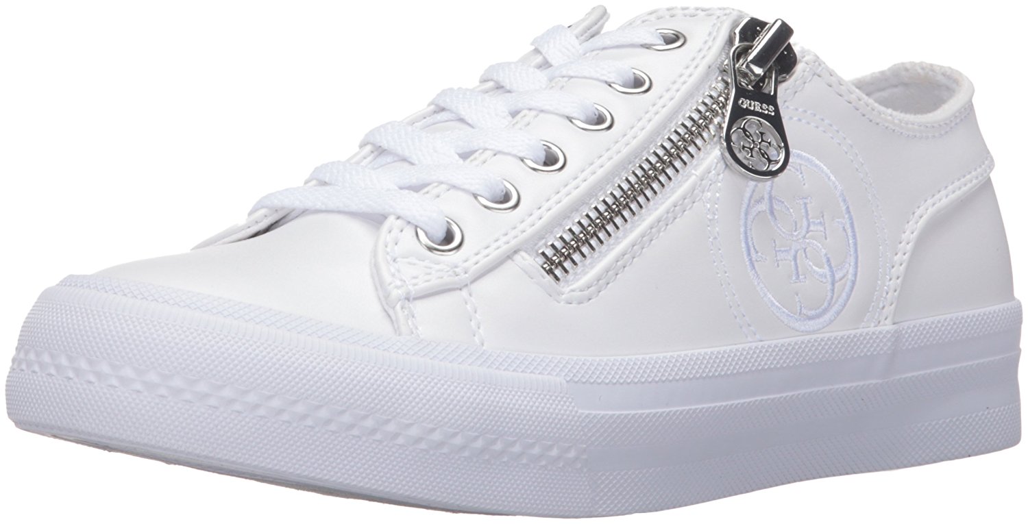GUESS Womens Gemica Low Top Lace Up Fashion Sneakers White Size 9.0 GUESS Womens Gemica Low Top Lace Up Fashion Sneakers White Size 9.0