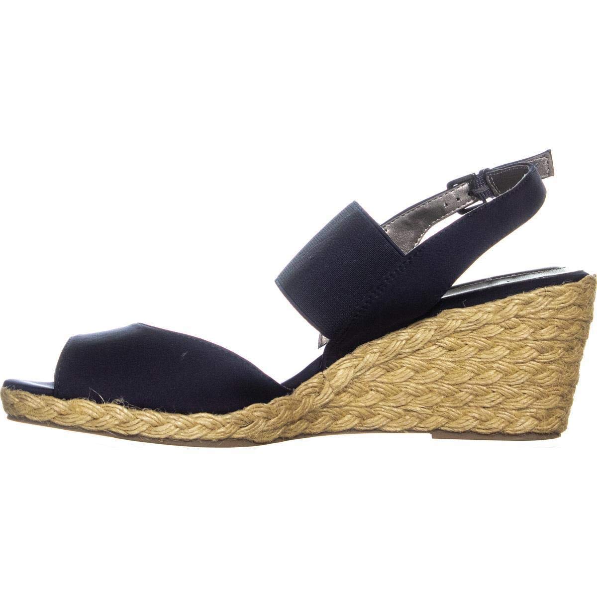 Bandolino Womens Himeka Peep Toe Casual Espadrille Sandals, Navy, Size ...