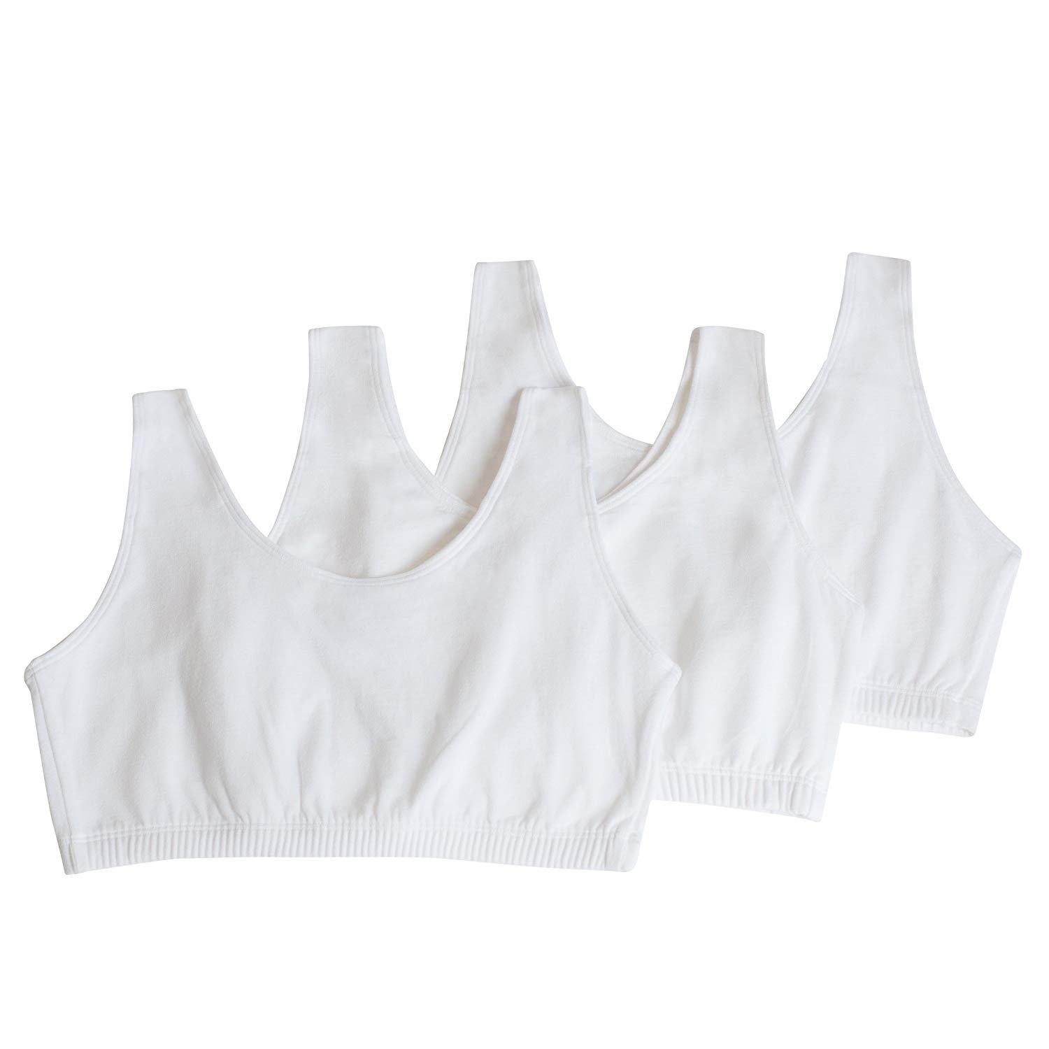 Fruit of the Loom Womens Builtup Sports Bra, White/White/White,, White