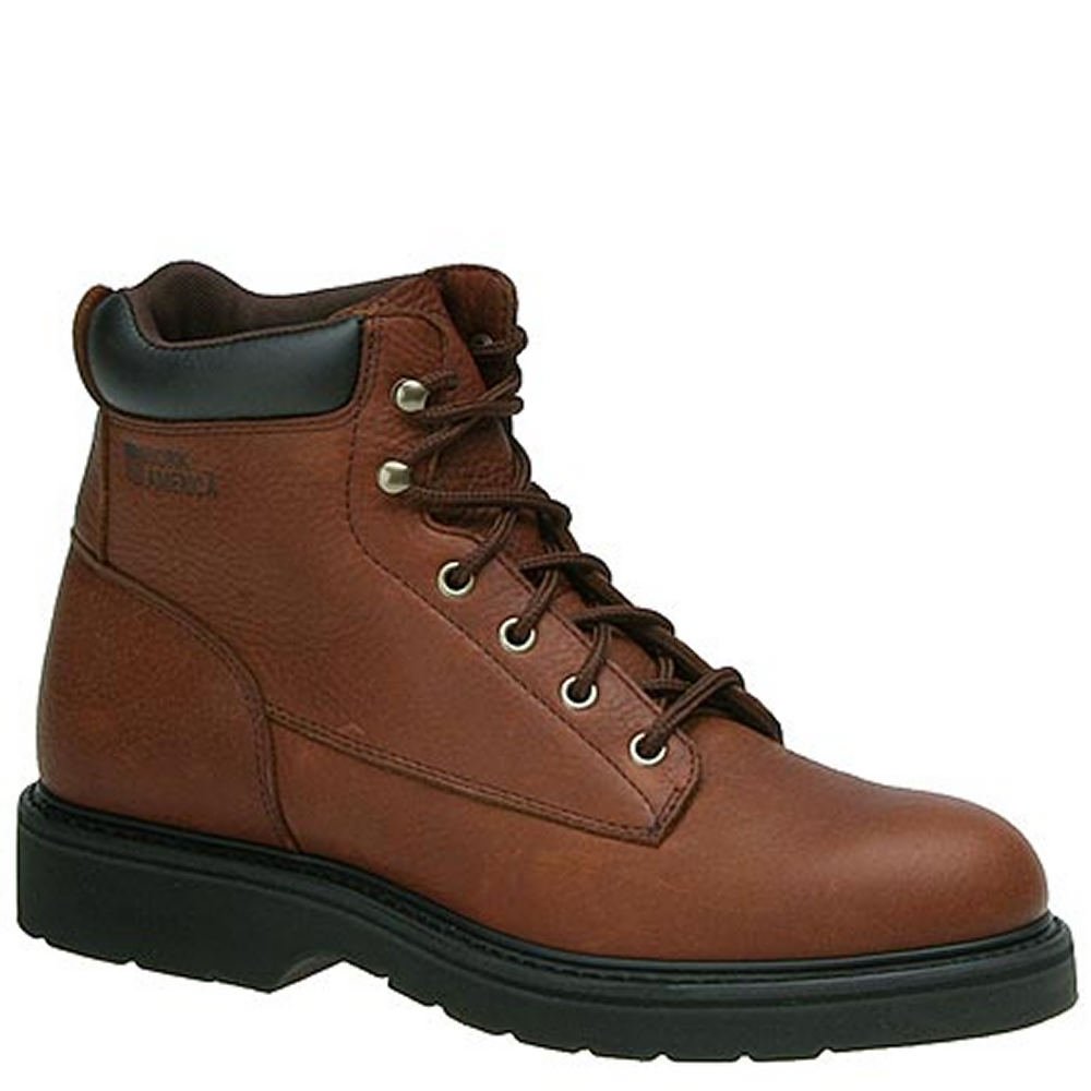 Work America Mens Brawny Leather Almond Toe Ankle Safety Boots, Brown