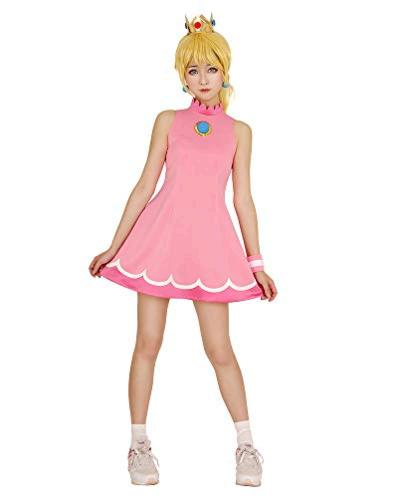Miccostumes Women S Princess Peach Tennis Dress Cosplay Costume Pink ...
