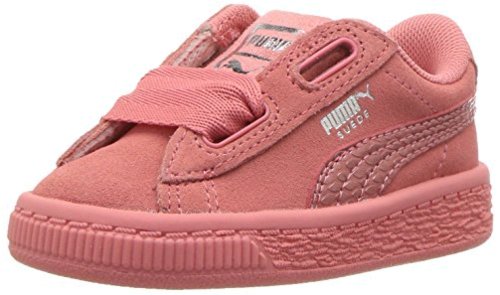 puma suede heart bambino arancione