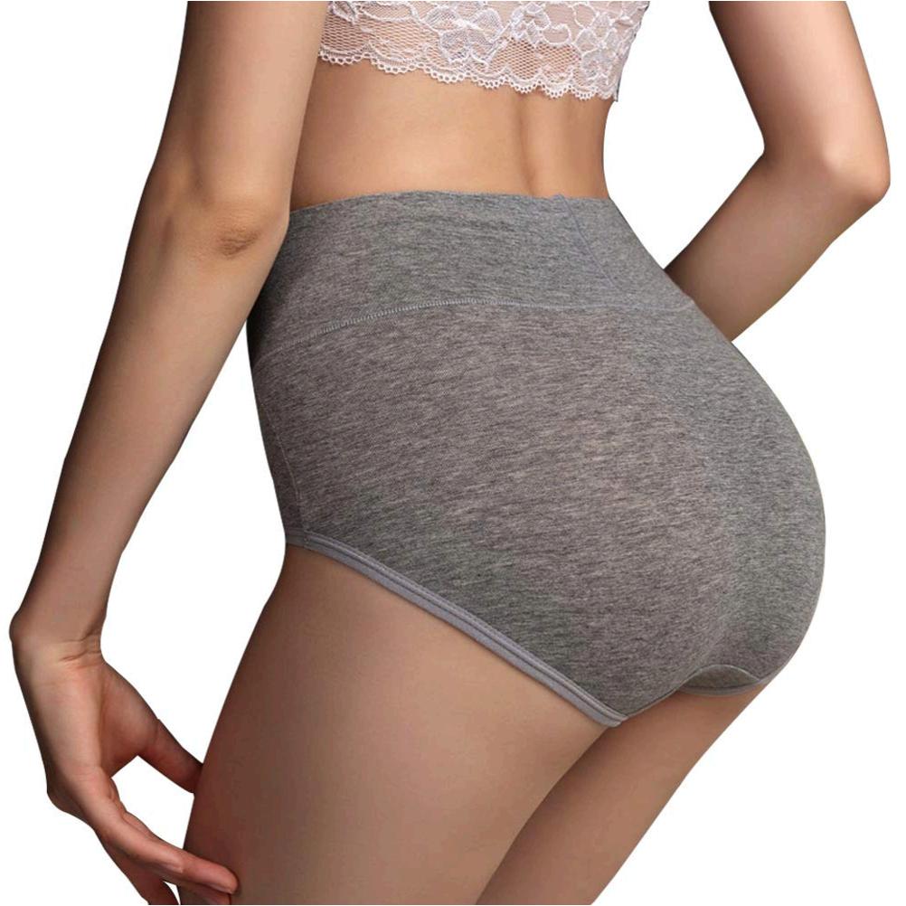 UMMISS Womens Underwear Briefs, Multipack Cotton Tummy, Black, Size X